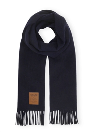 Double face wool solid scarf Sky Captain A6931 Ganni 